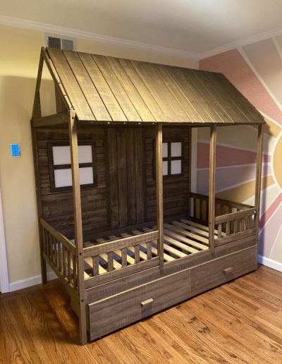 house shaped kids bed installation and assembly
